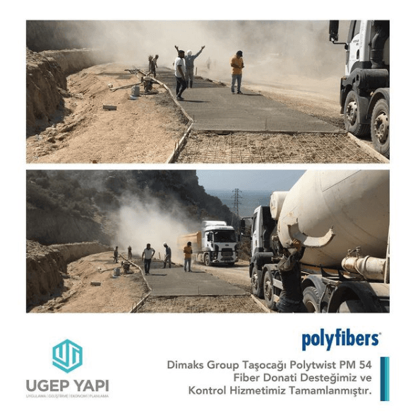 Dimaks Group Taşocağı Macro Sentetik Fiber Donatı Ürün Desteğimiz ve Saha Beton Kontrol Hizmetimiz
